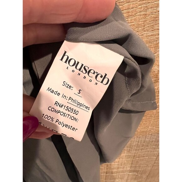 HOUSE OF CB VALERIA Add To Wishlist SMOKE GATHERED ASYMMETRIC DRESS SIZE S - Picture 8 of 9